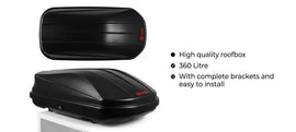 PREMIUM 360L CAR ROOF BOX | HIGH QUALITY WATERPROOF LUGGAGE CARRIER