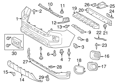 TOYOTA TACOMA FRONT FASCIA BUMPER 2016-2023