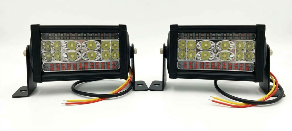6-Inch High-Intensity LED Light Bar with Dual-Color White Beam & Police Strobe Flasher