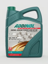 Load image into Gallery viewer, ADDINOL Diesel Engine Power 20W-50 HD 4L