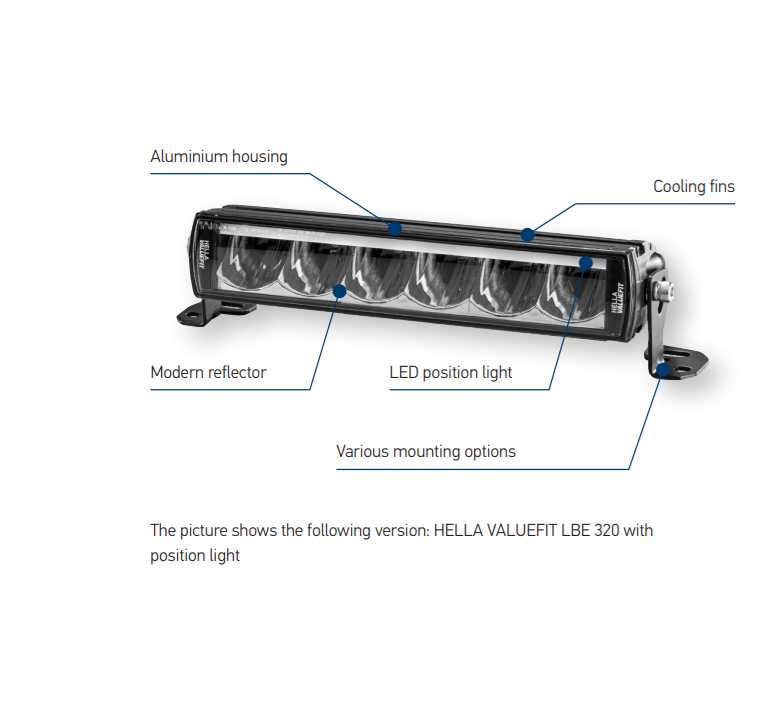 HELLA LIGHT BAR WITH STRIP LBE 480 LED